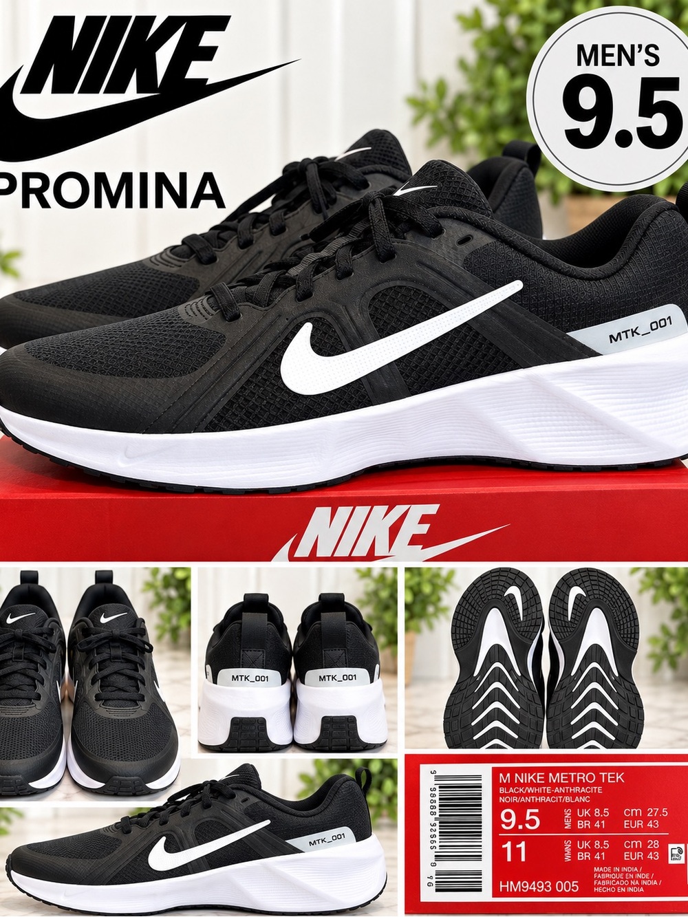 Nike Men’s Black/White Promina Athletic Shoes